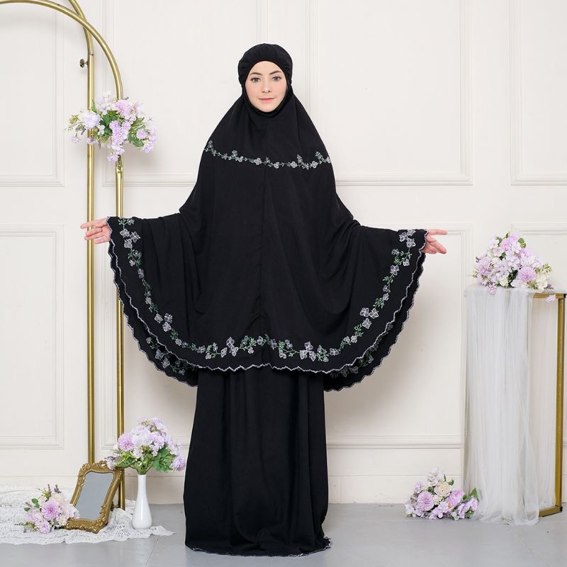 Mukena Dewasa Kain Katun Bordir Bahan Mukena Adem Ameera