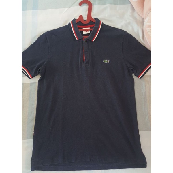 Lacoste polo tricolor navy second/bekas