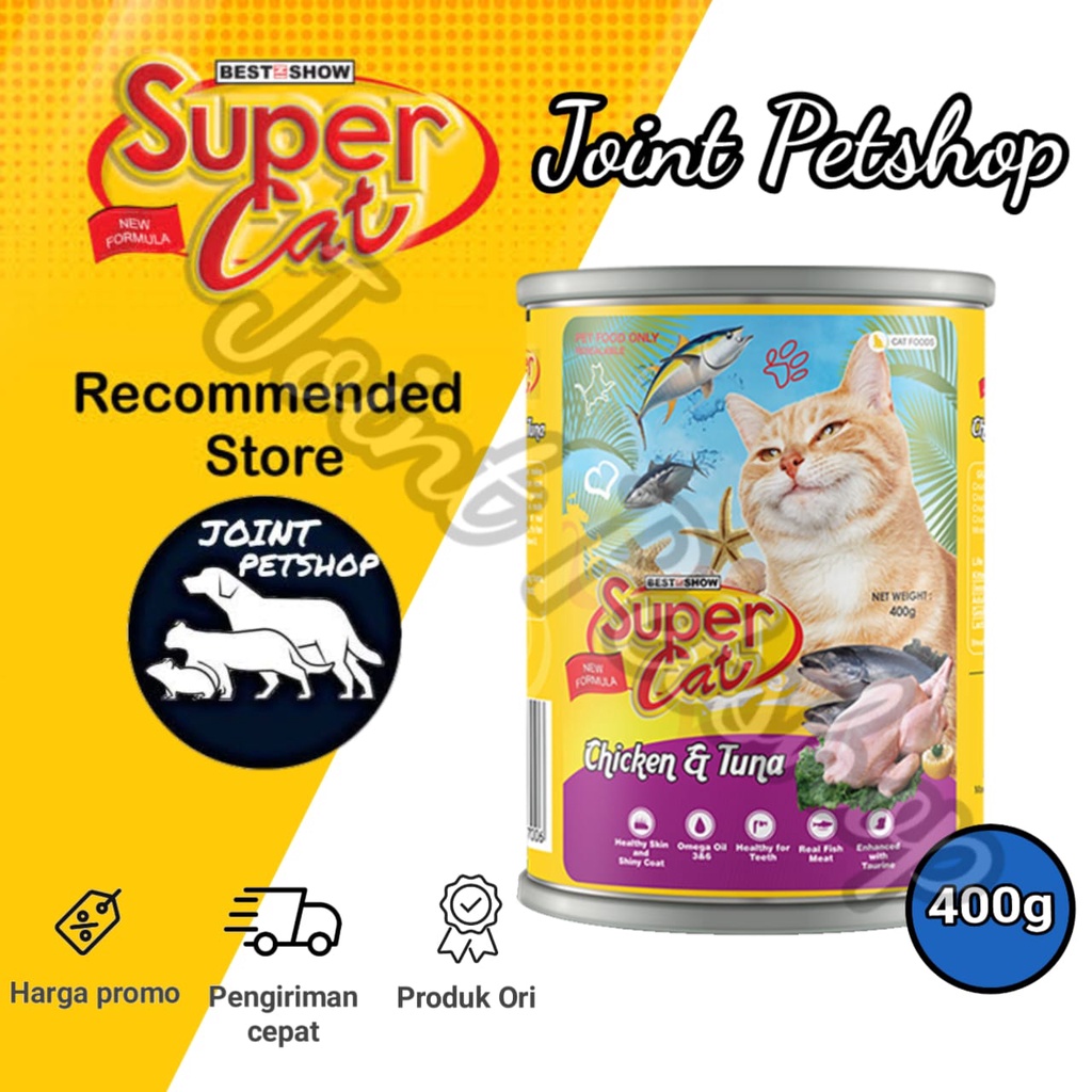 Supercat Kaleng Chicken Tuna Makanan Basah Wet Food 400g