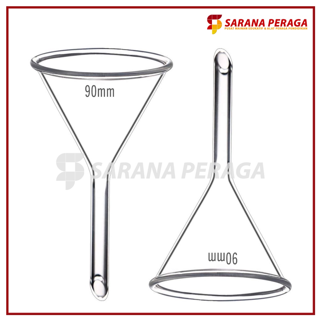 SaranaPeraga - Corong Kaca 90 mm - Alat Peraga Laboraturium Kimia