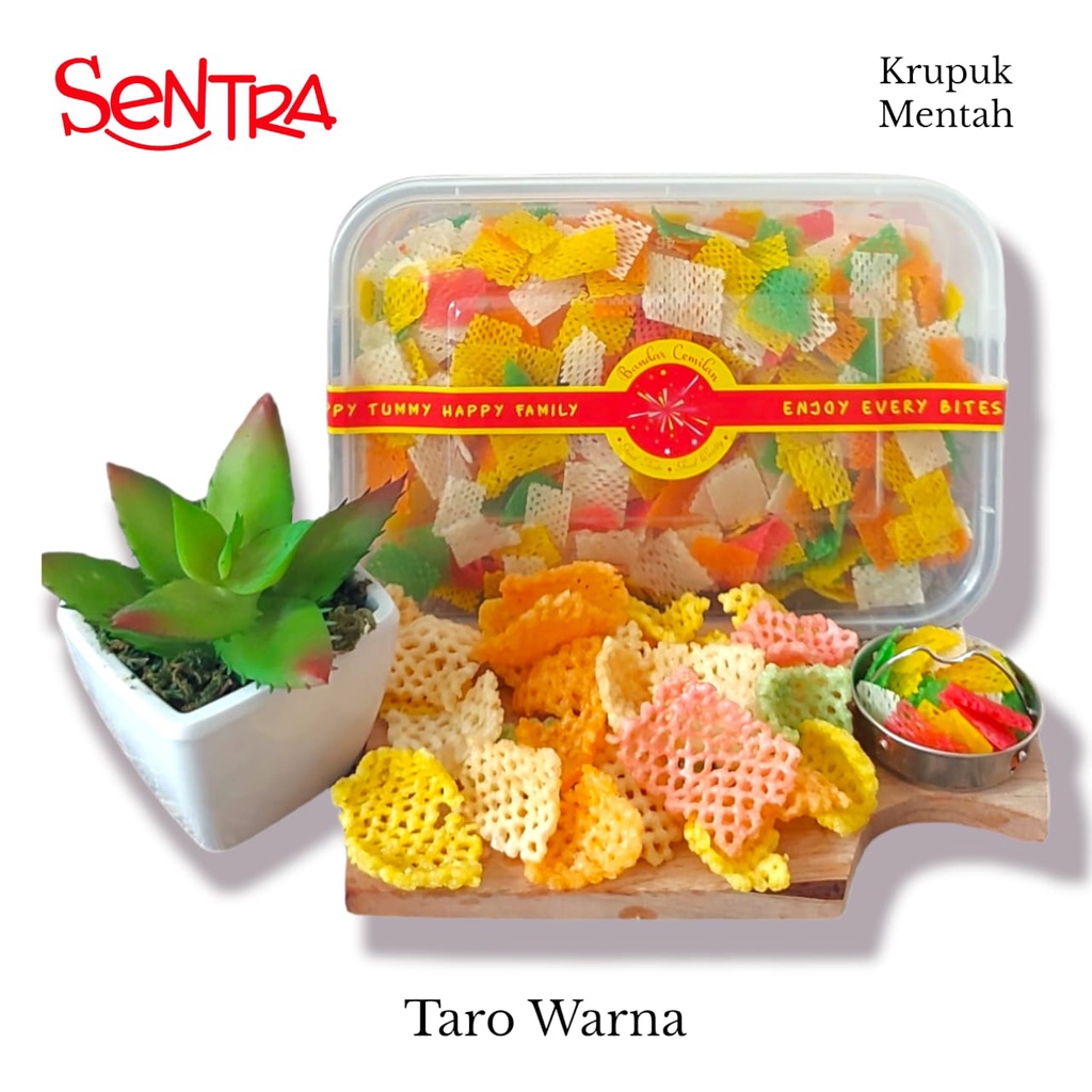 

Kerupuk Bentuk Taro Warna Warni || Kerupuk Kering Mentah Box Premium