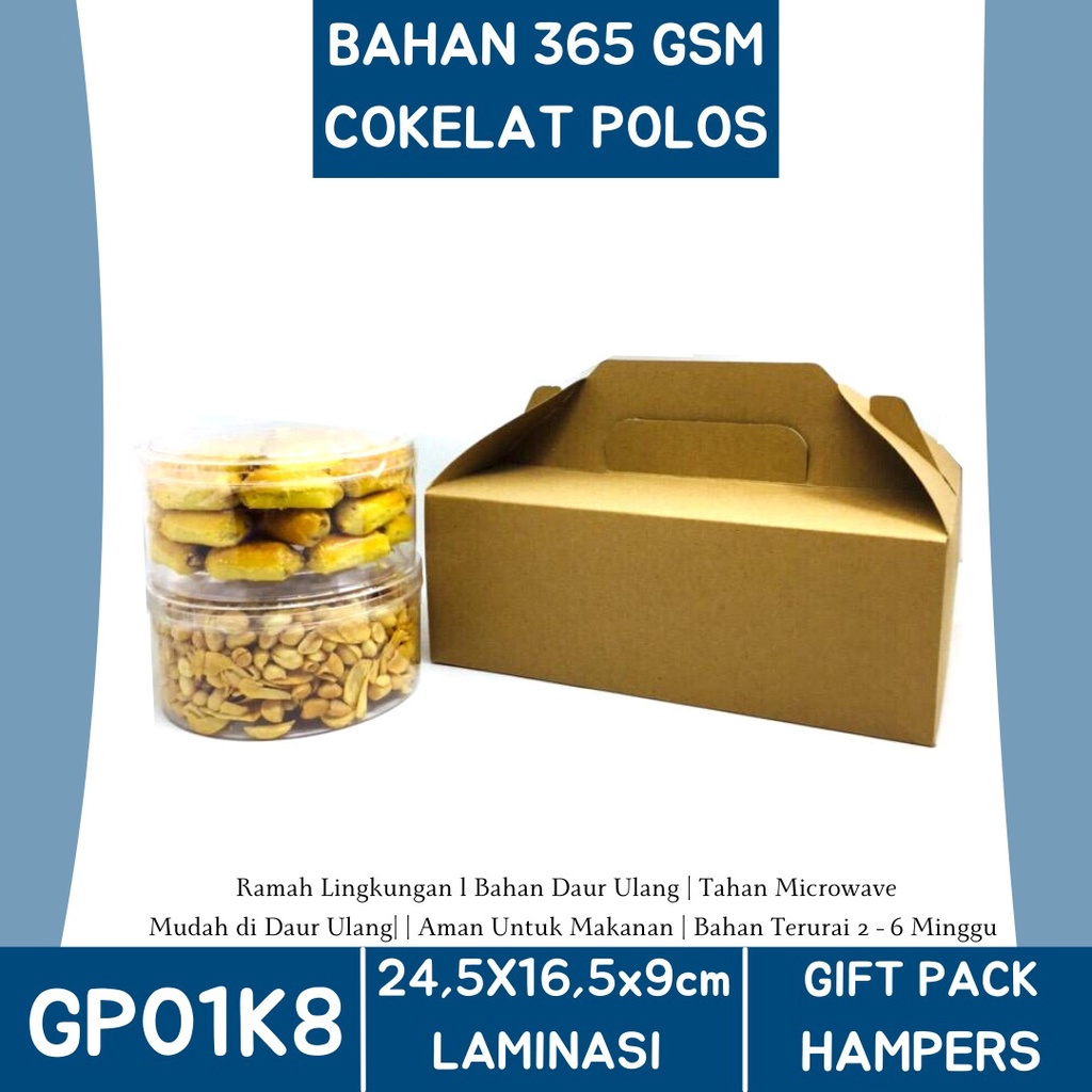 Gift Pack Handle Box Hampers Box Kue Kering (GP1K8-24.5x16.5x9 Cm)