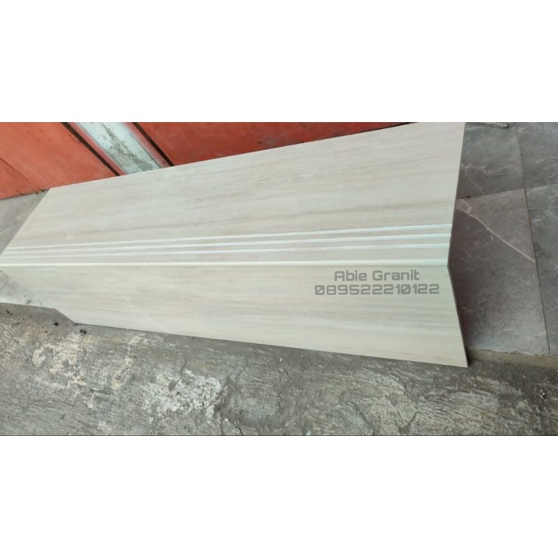 Granit tangga motif kayu 30x120&20x120 Beige Elmwood 1set