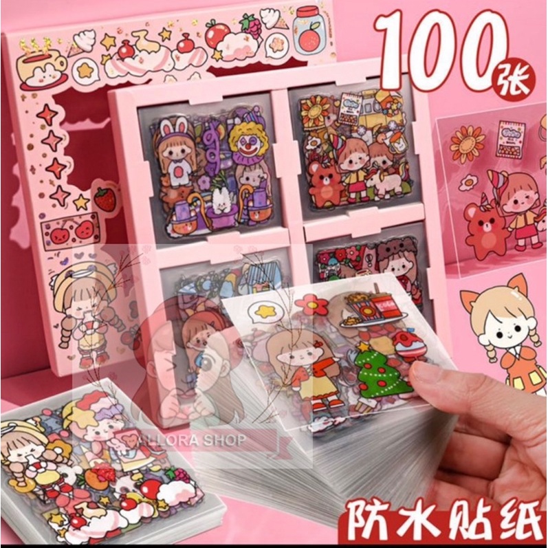 

Sticker Kawaii Lucu 1 box isi 100 lembar