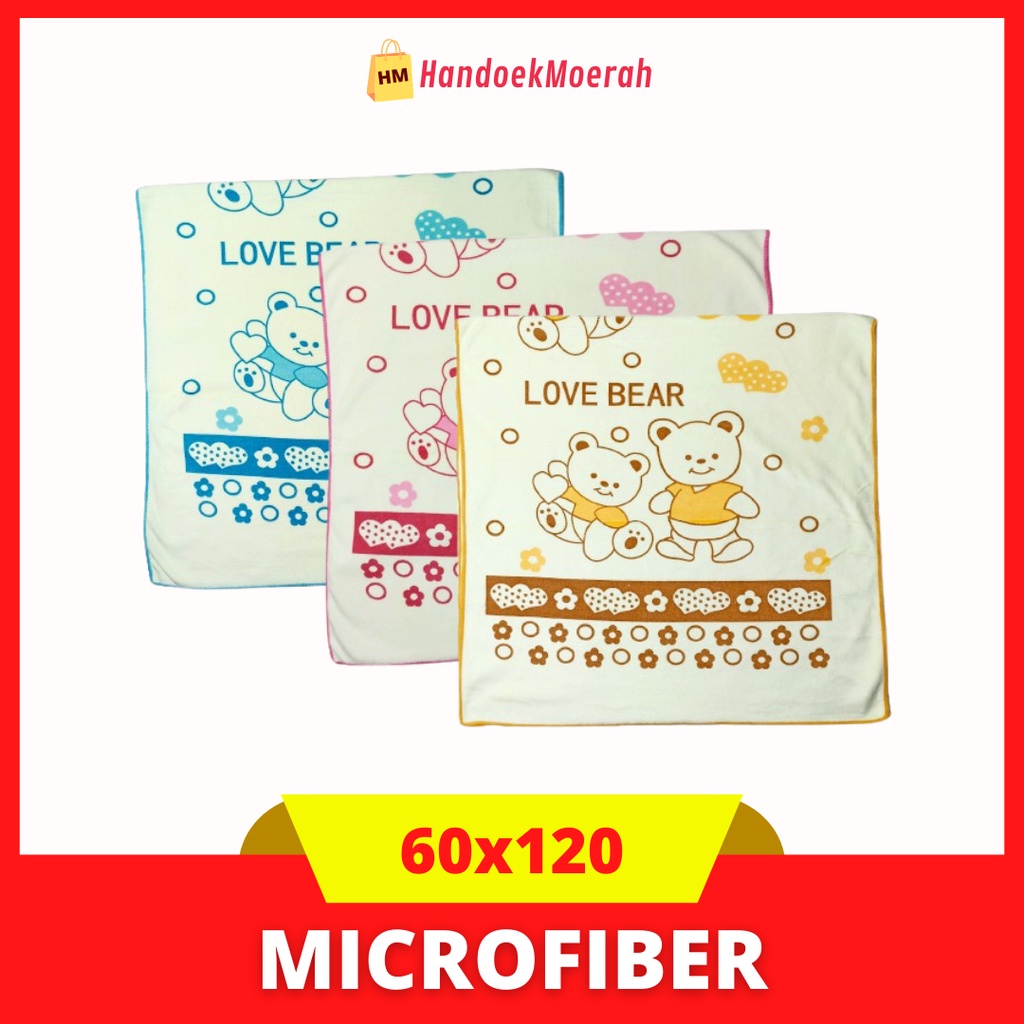 Handuk Mandi Baby Microfiber Murah / Towel Sarang Lebah Motif 010 60x120