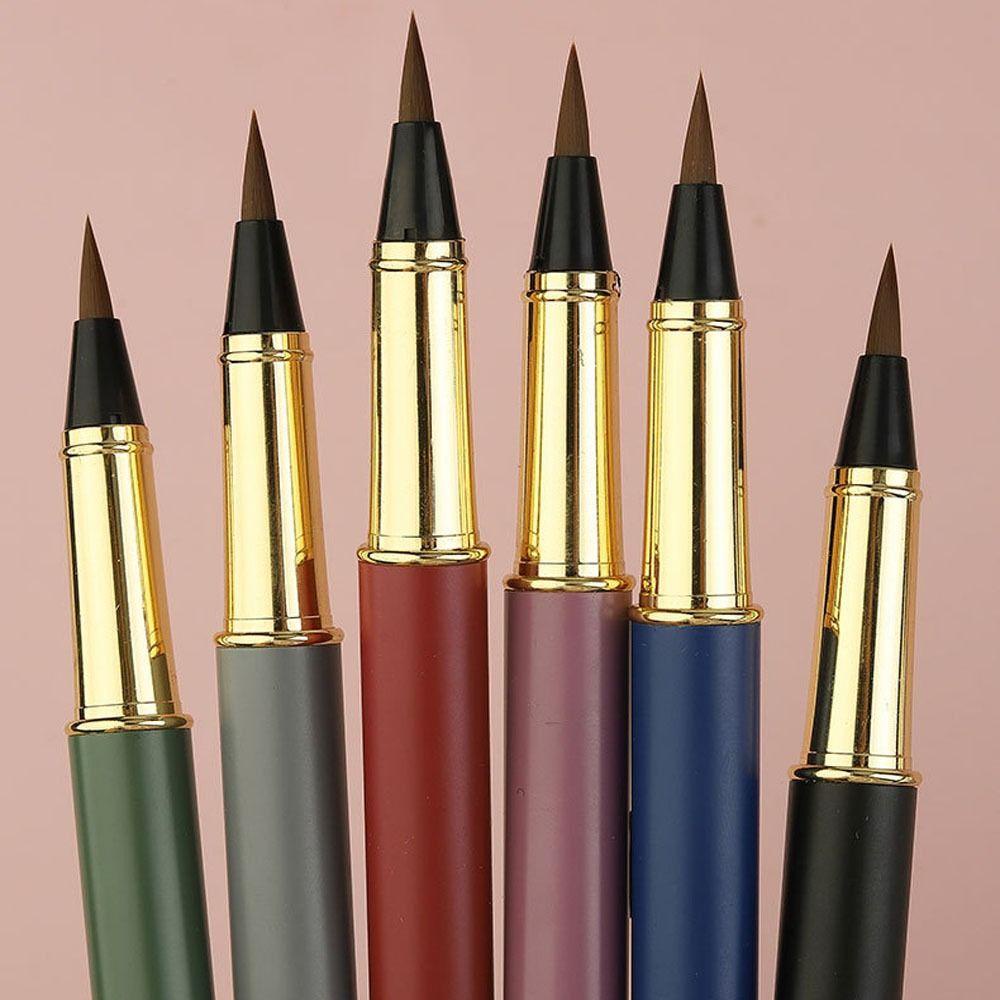 [Elegan] Kaligrafi Pen Brushes Profesional Untuk Seni Menggambar Artis Logam Lembut Rambut Cina Brushes