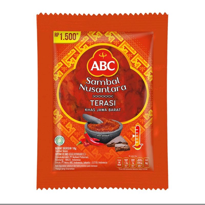 

ABC Sambal Nusantara Terasi Khas Jawa Barat 18gr isi 10 sachet