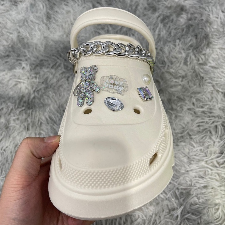 MB-SW15 Sandal Wanita Bae Clog Chain Eva Jelly COD FREE JIBBITZ
