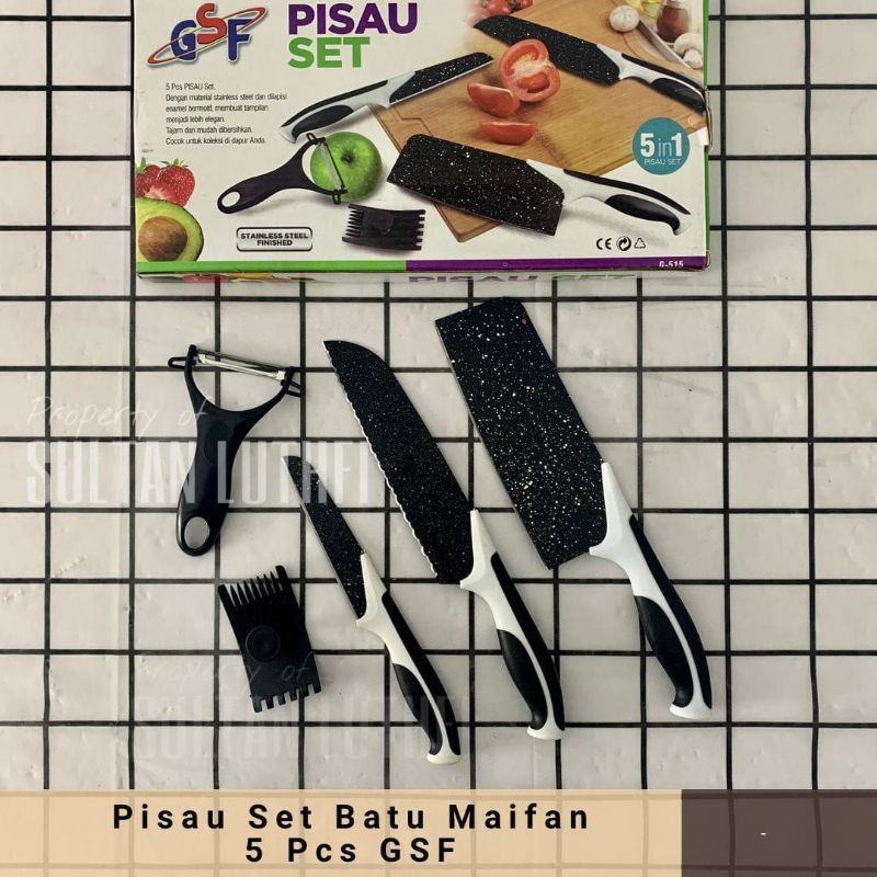 Pisau Set Dapur GSF G-515 Pisau Set 5 in 1 Pisau Satu Set 5 Pcs
