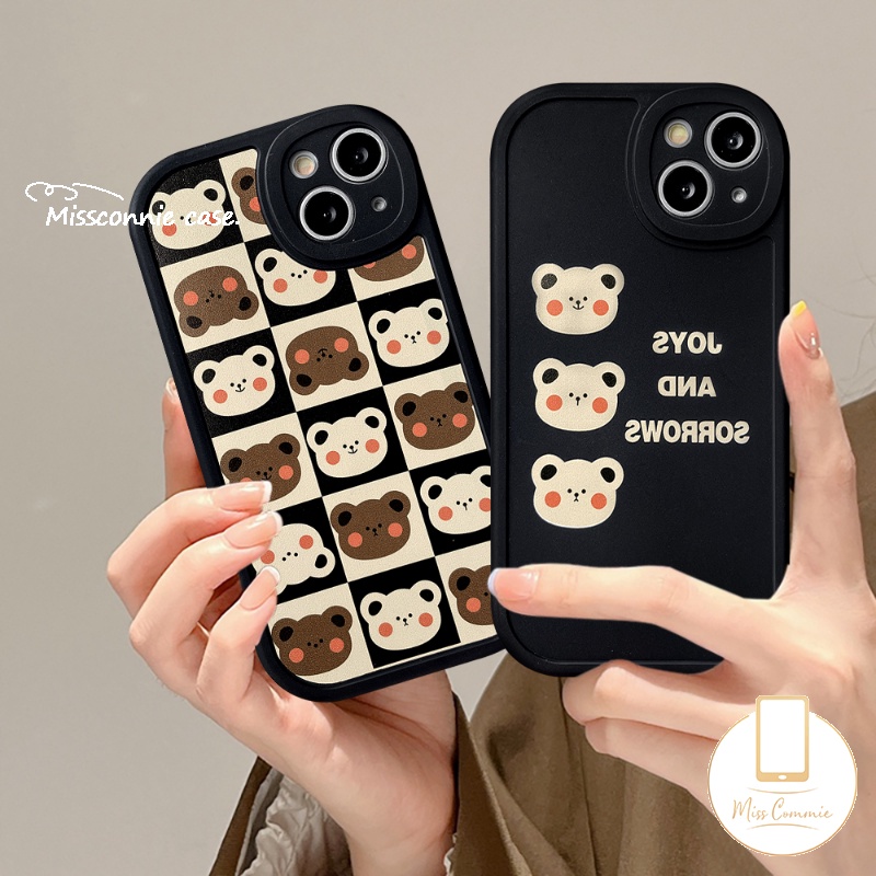 Casing Realme C15 C25 9i 8i 6i C31 C25Y C21Y C11 C55 C53 10 10Pro 8 8Pro C35 C25s C12 C17 GT C30 C21 C2 C20A C3 C17 C20 5 5i 5s 6s 6 7i Kartun Beruang Korea Lembut Lucu Sarung