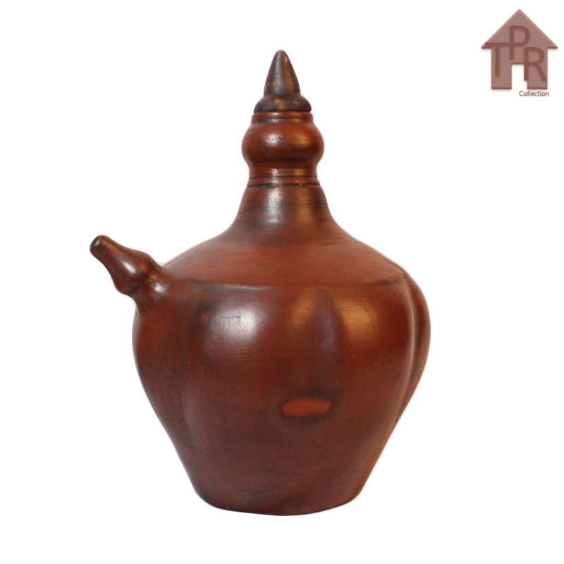 Gerabah - Kendi Tanah Liat / Kendi Air Jumbo Walog 6 Liter + Krat Kayu