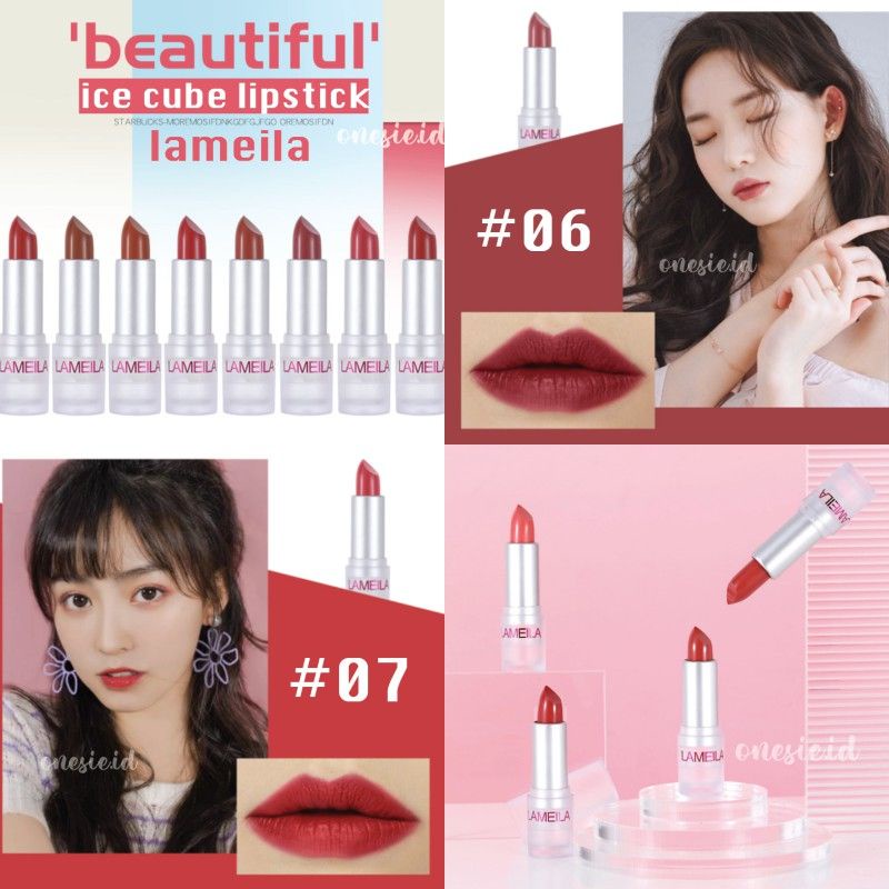 LAMEILA Ice Cube Lipstick Matte Lipstik 8 Warna Tahan Lama