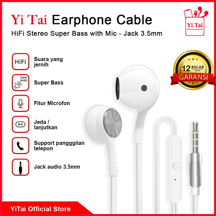 HEADSET YI TAI Y23 POWERFULL BASS / HANDSFREE JACK 3.5MM Y23
