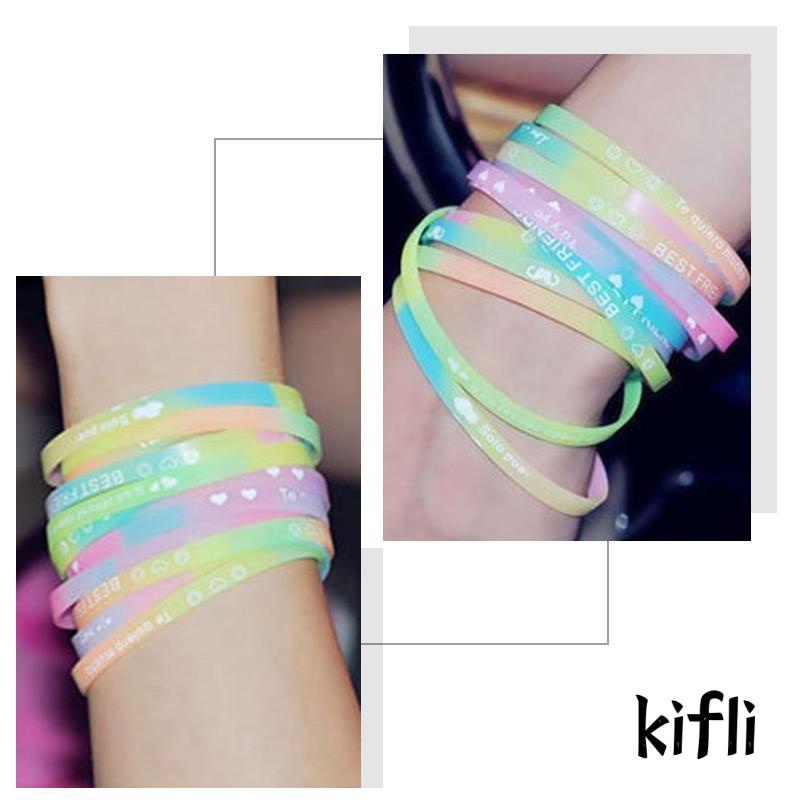 Gelang Bahan Silikon Luminous Fluorescent Untuk Pasangan