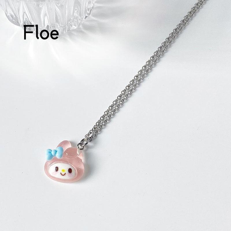 Fl Kalung Rantai Dengan Liontin Kartun Cinnamoroll Untuk Pasangan / Pria / Wanita