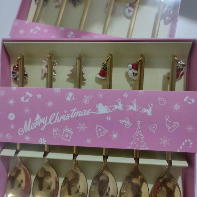 

BEST QUALITY - SET SENDOK TEMA NATAL CHRISTMAS ISI 6 PCS