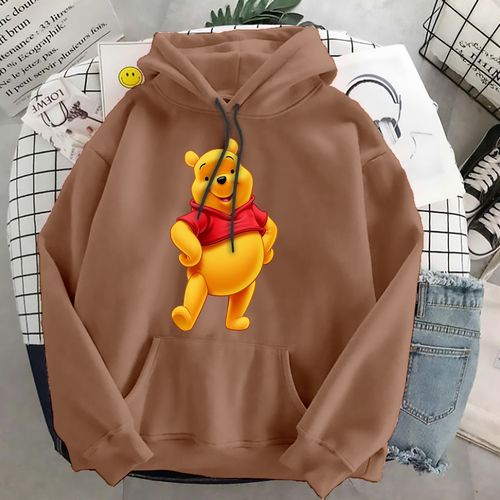 Hoodie Winnie The Pooh Wanita - Jaket Hoodie Jumper - Bahan Fleece