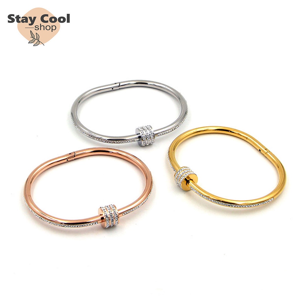 Gelang Titanium Mata Mewah Stylish Anti karat Perhiasan Fashion Import Premium Bisa Cod Bayar Ditempat