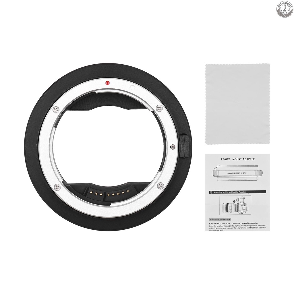 Andoer EF-GFX Camera Lens Adapter Ring Auto Focus Replacement for  EF-mount Lens to FujiFilm GFX-mount MED-format Cameras GFX100 GFX50S GFX50R