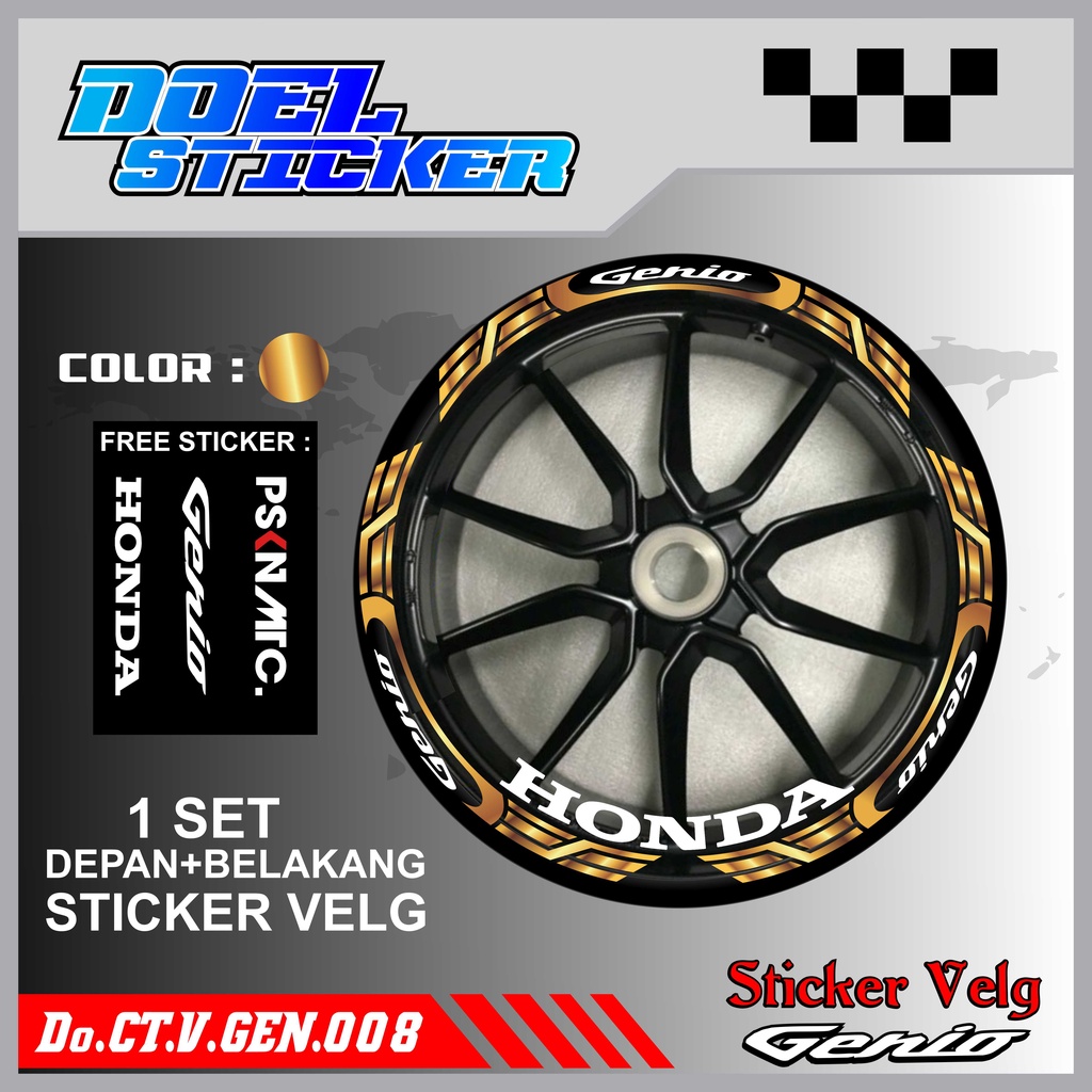 Stiker Cutting Velg Genio Racing Lis List Variasi Custom Set Depan Belakang Doel 008