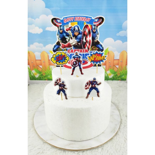 Cake topper/topper kue/hiasan kue STYROFOAM CAPTAIN AMERICA