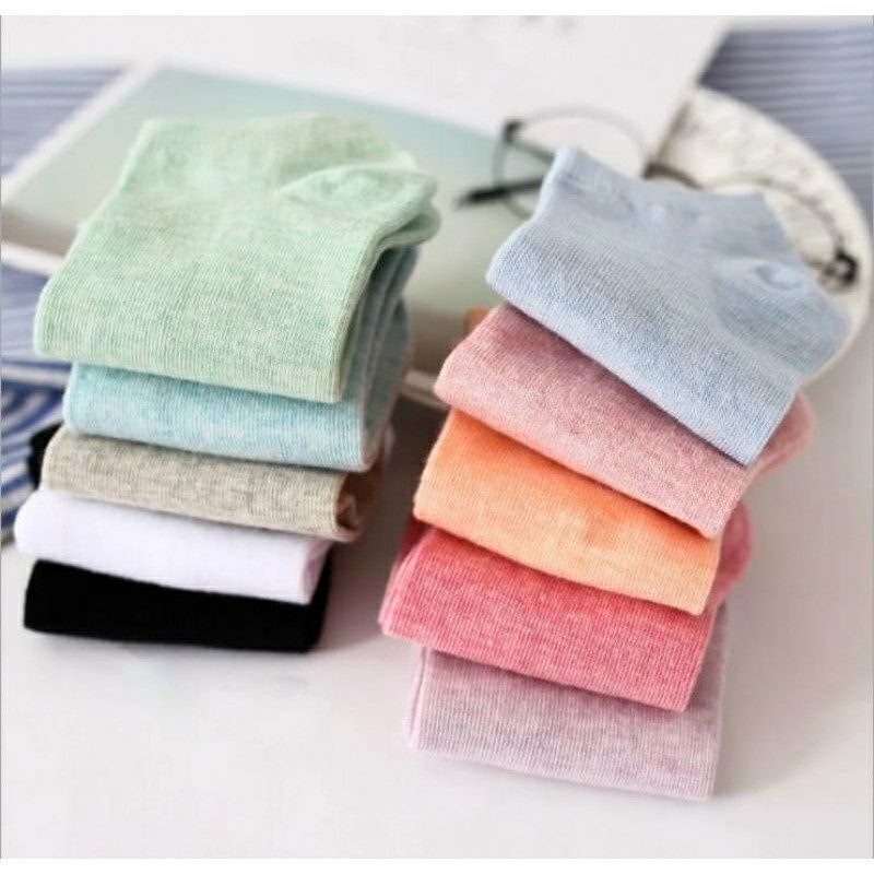 JT - KK001 Kaos Kaki Wanita Pria Polos Kaos Kaki Fashion Kaos Kaki Pendek Ankle Socks