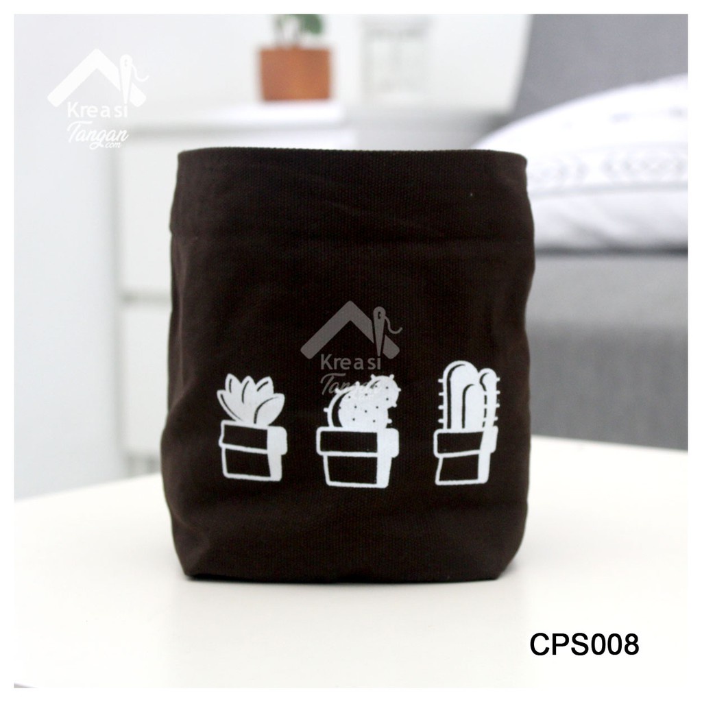 COVER POT / STORAGE MULTIFUNGSI POLOS SABLON CACTUS CPS008