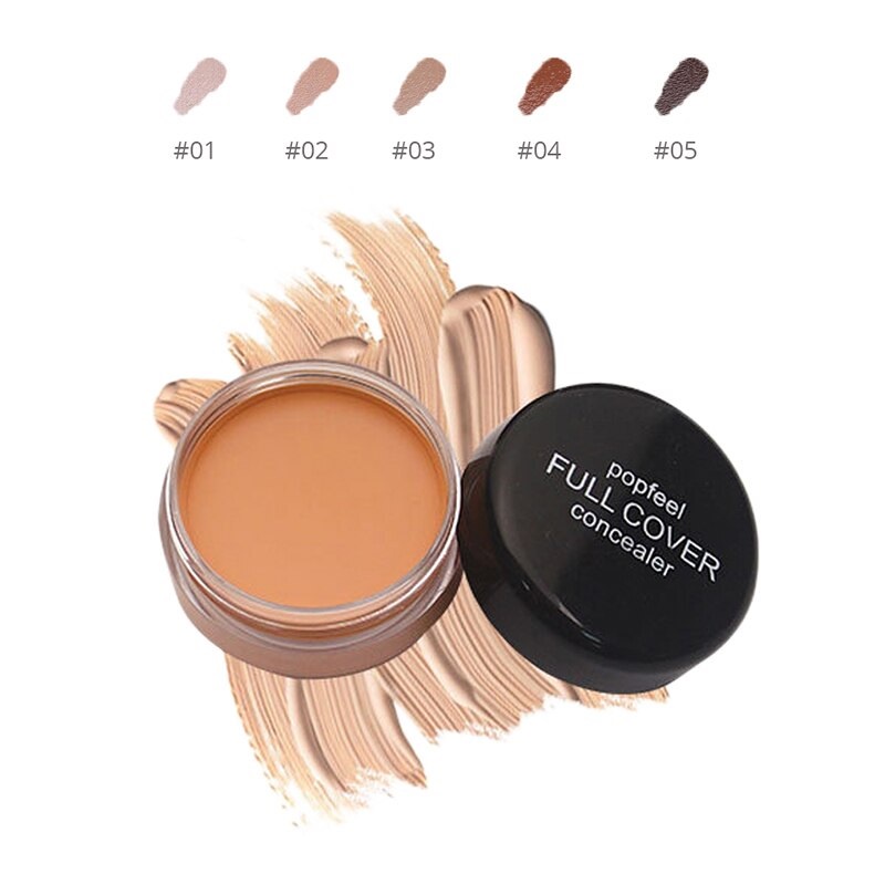 Popfeel 5 warna Concealer Alas Bedak Pencerah  Penutup Pori - Pori Bekas Jerawat