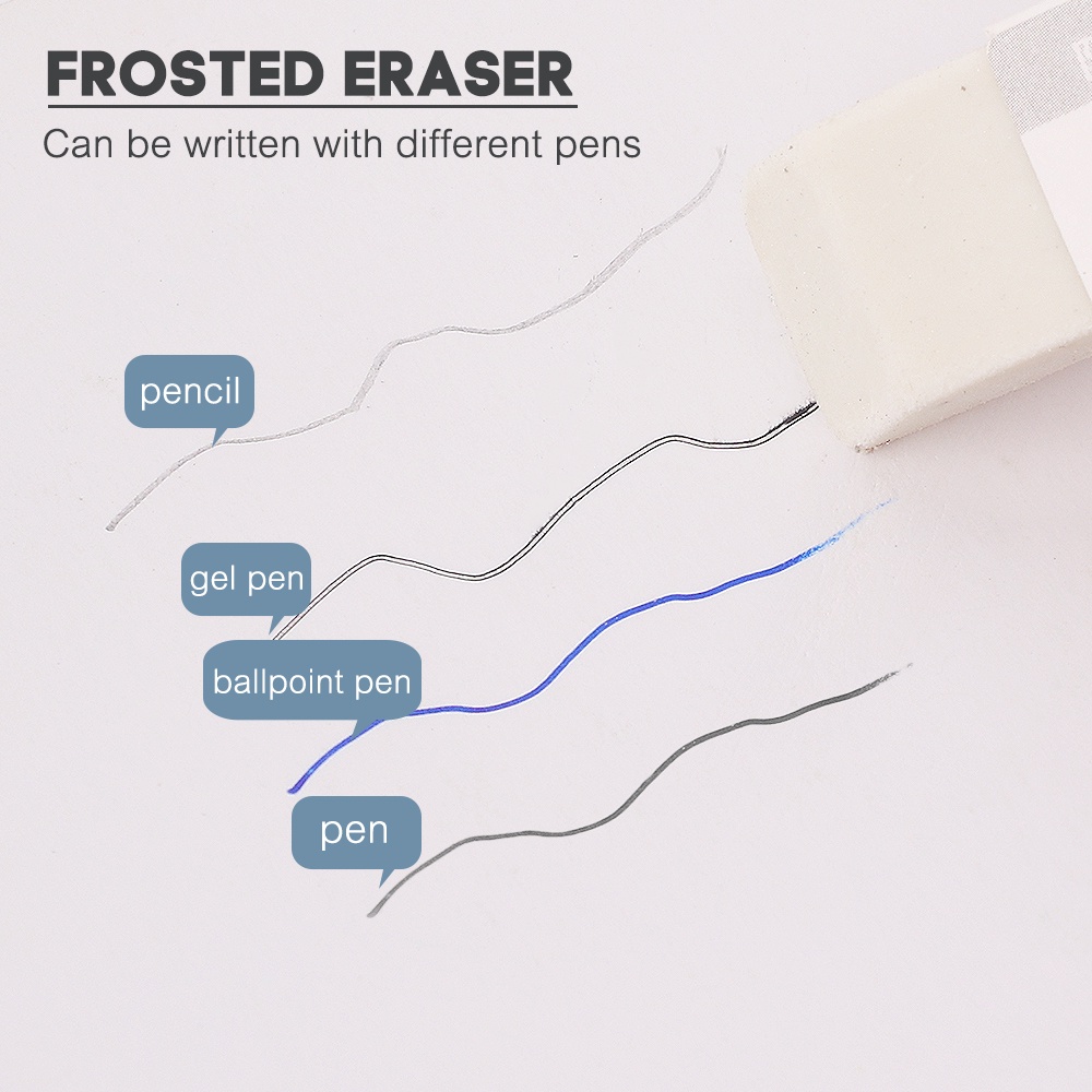 1 Pc Pena Penghapus Matte Buram Kepala Ganda Untuk Alat Tulis Sekolah