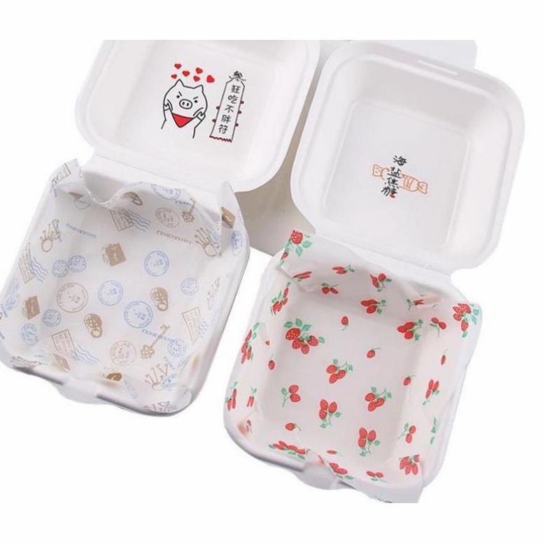 [MAREM] WAX PAPER BAKING PAPER MOTIF 18X18 CM  KERTAS ALAS CAKE BENTO KERTAS BUNGKUS MOTIF  ALAS KOR