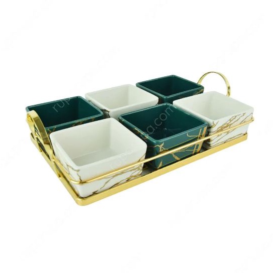 serving Appetite Set 3 Pcs Laela Mangkuk Saji Persegi Panjang /Perlengkapan Makan / Alat Saji /Nampa