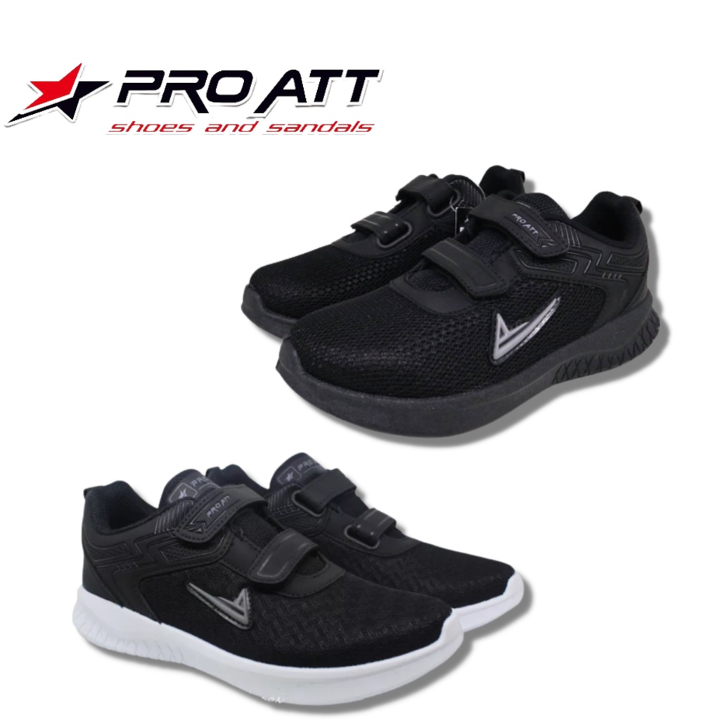 PRO ATT PA 700 V  SEPATU SEKOLAH SEPATU OLAHRAGA SNEAKERS PRIA HITAM POLOS
