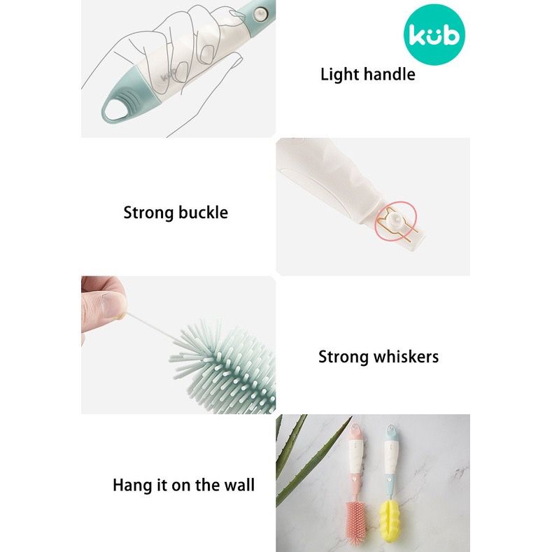 KUB - Easy Cleaning Bottle Brush - Multifunctional Baby Bottle Brush Set - Sponge Brush - Pembersih Botol Susu Bayi