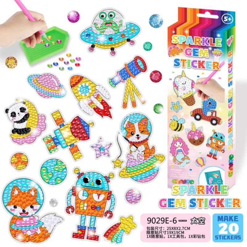 Mainan SPARKLE GEM STICKER/Diamond Painting/Sticker DIY/Mainan Montessori
