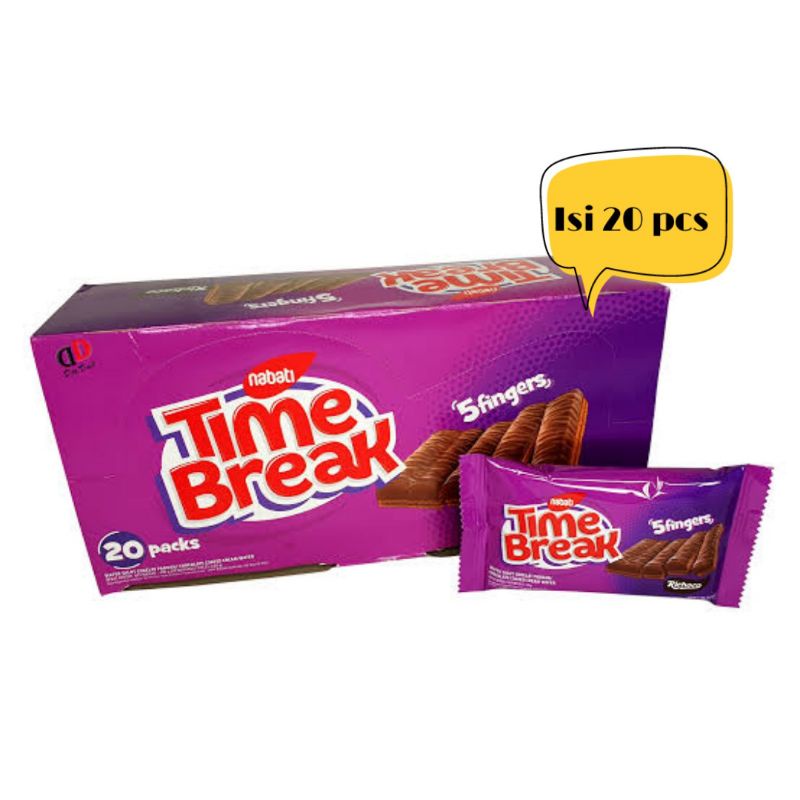 

Nabati Time Break 5 fingers / Time Break Renceng / Time Break Kecil / Time Break Coklat / Nabati Time Break Ekonomis / Time Break Murah