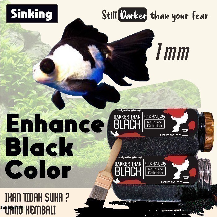 Pelet ikan koki / makanan ikan koki / pakan ikan koki / Darker than Black 350 gram