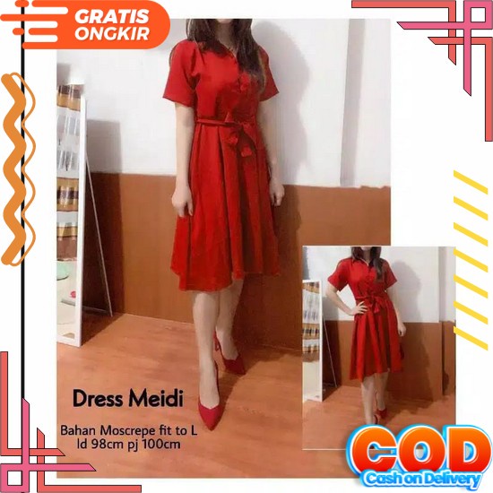 Dress Yunita Kondangan Wanita/ Dress Brokat Jumbo / Dress Pesta Modern / Dress Tangan Pendek / Dress