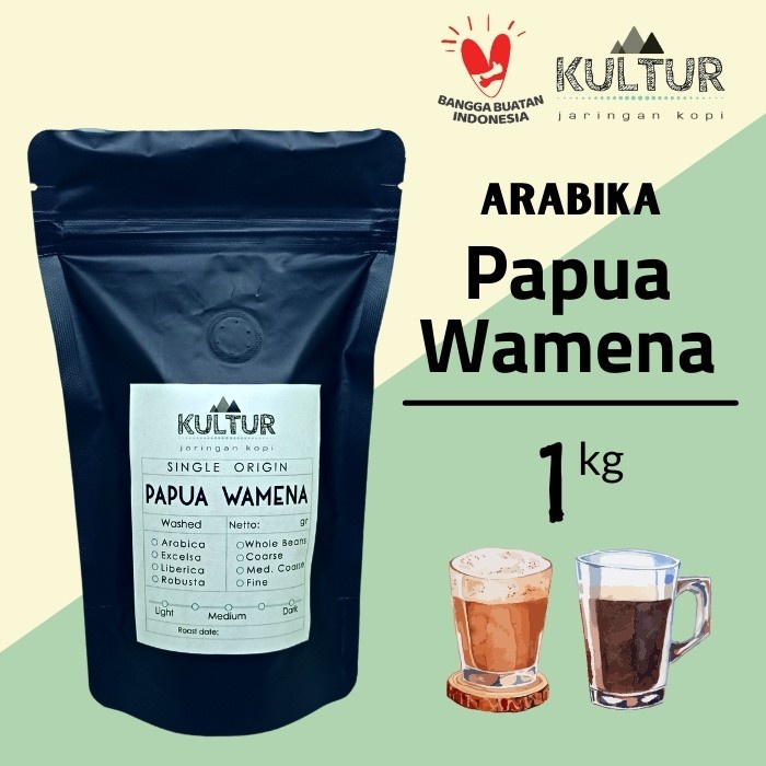 

BAYAR DITEMPAT COFFEE BEAN BIJI KOPI ARABIKA PAPUA WAMENA 1 KG /KOPI RUBE/KOPI SLB/KOPI KAPAL