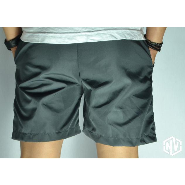 ABU TUA - Celana Pendek Santai Pantai Original Noir Vetements - S