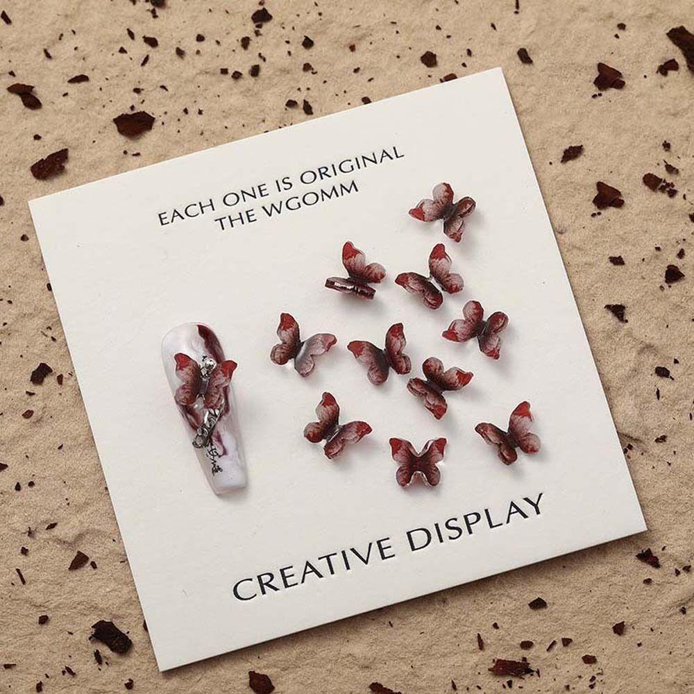 AUGUSTINA Agustina Hati Hiasan Kuku Warna-Warni Pesona Kuku Korea Nail Art Perhiasan Kuku Manicure Aksesoris