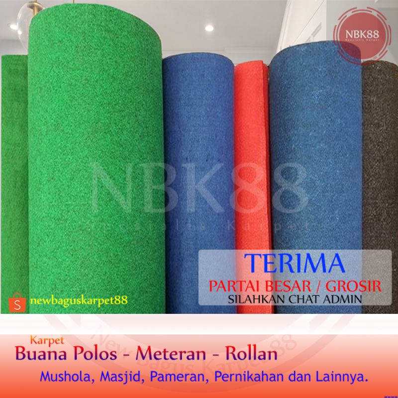 Karpet mushola Bludru Polos Planet Super Buana Meteran Murah (Mushola, Pameran)