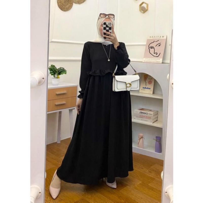 dress maxi larisa crinkel air flow/dress remaja wanita/gamis remaja perempuan fashion terbaru/terlaris