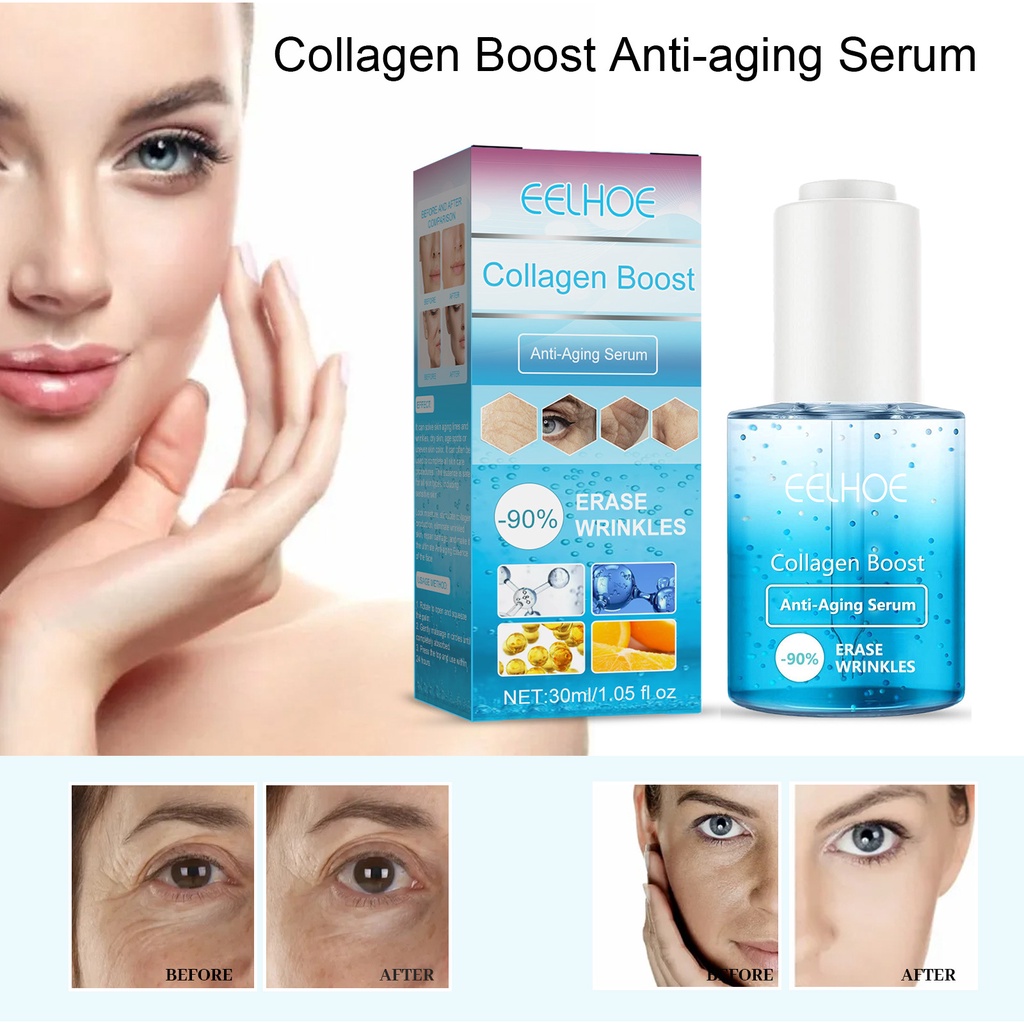 EELHOE Collagen Face Serum Whitening Moisturizer Anti Aging Serum 30ML