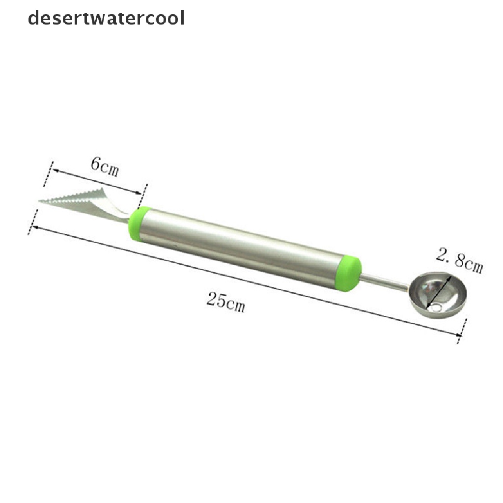 Sendok Pemotong Buah Melon Es Krim Model Dua Sisi Bahan Stainless Steel