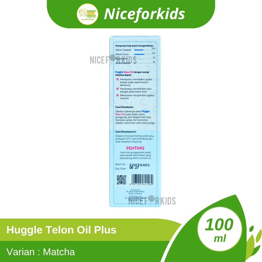 Huggle Minyak Telon Plus 100ml / Telon Oil Plus / Minyak Telon Bayi