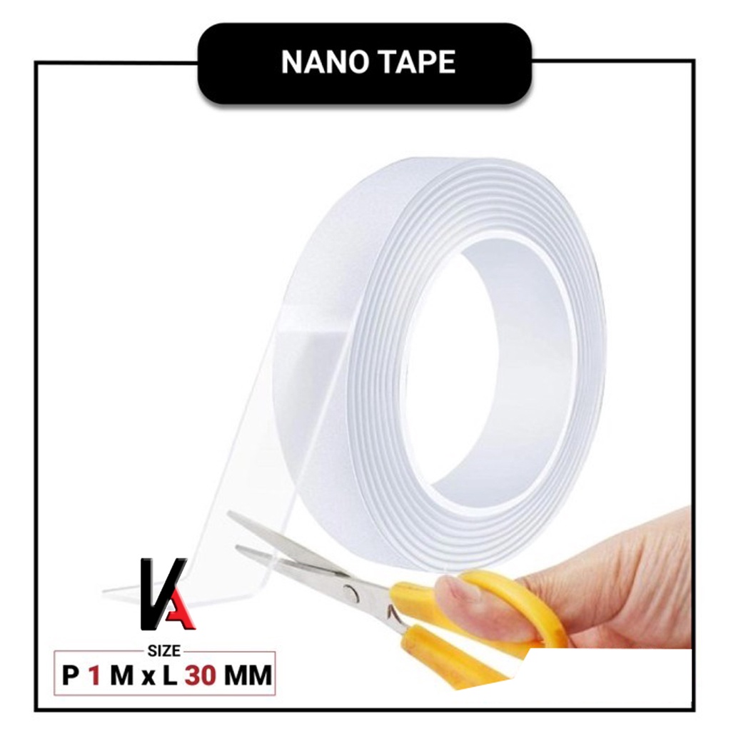 DOUBLE TAPE NANO BENING TAHAN AIR 30MM x 2MM x 1M (P) HIGH QUALITY