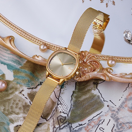 Jam tangan wanita EAVANLIN STAINLESS GOLD desain Korea