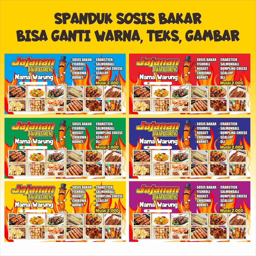 Spanduk Aneka Bakaran Sosis (Custom)
