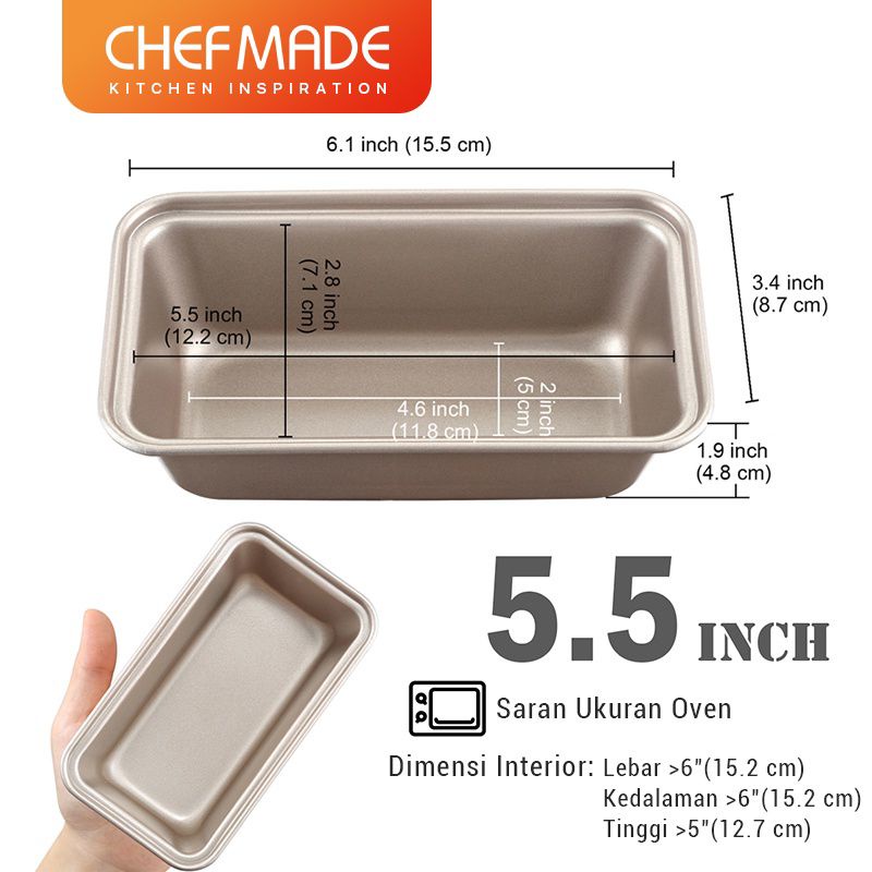 chefmade loyang loaf pan mini