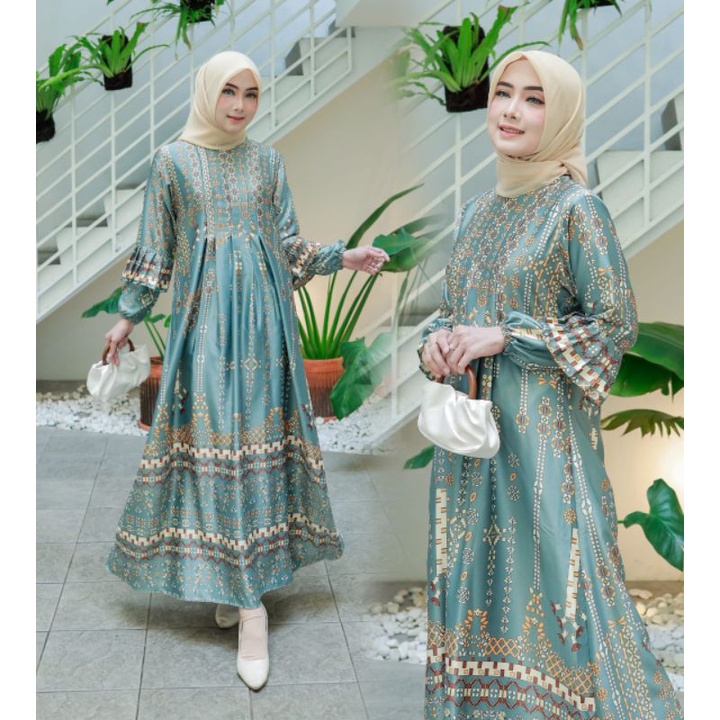 Dress gamis maxi pesta lebaran hari raya idul fitri ied ramadhan series lamaran daily home dress wan